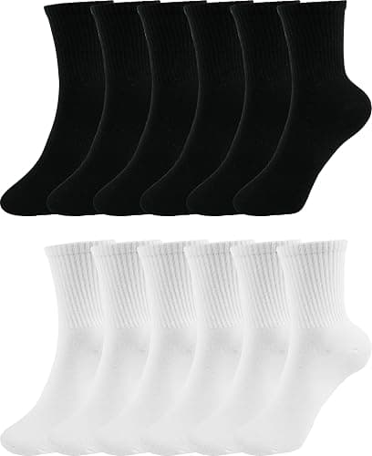 BomKinta Women Casual Calf Socks - Cute Cotton Crew Socks - Soft Above Ankle Sock Gifts 6 Pairs Size 5-10 - Image 1