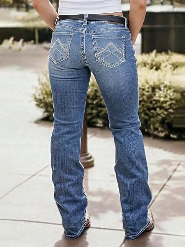 Flamingals Boot Cut Jeans for Women High Waist Tummy Control Straight Flare Trendy Denim Pants thumbnail 4