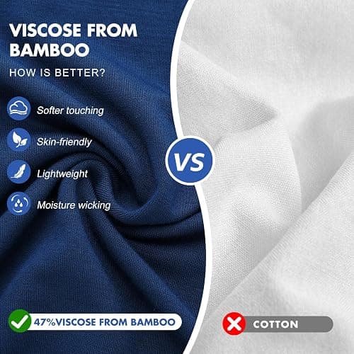 BAMBOO COOL Men's Undershirt Moisture-Wicking T-Shirts Stretch Crewneck Soft Tees for Men,3 Pack thumbnail 2