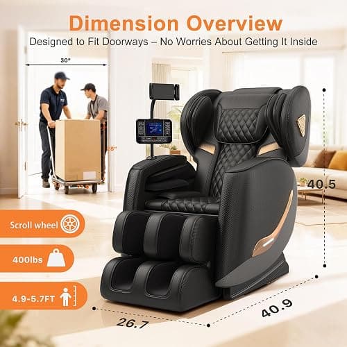 GOLD TIME Upgraded Massage Chair Full Body, Zero Gravity Recliner with Heat, 10 Fix Points, Bluetooth, Touch Screen, Footrest, Shiatsu Massage Chair Full Body for Parents, Seniors & Easy Assembly thumbnail 2