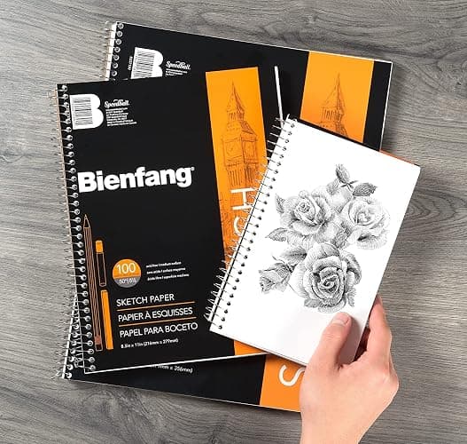 Bienfang Sketch Pad 8.5x11 Inch, (2-Pack) 100 Sheets of 60lb 90gsm Art Paper, Spiral Bound Sketch Book Drawing Notebook thumbnail 9