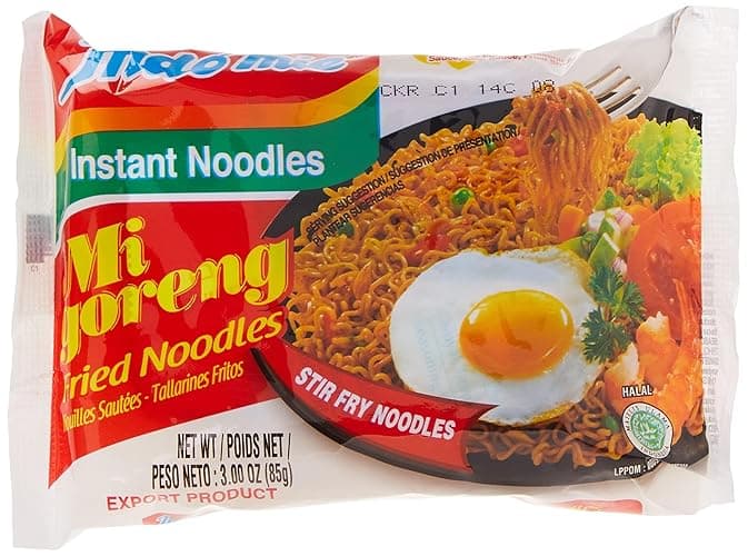 Indomie Mi Goreng Instant Stir Fry Noodles, Halal Certified, Original Flavor (Pack of 30) - Image 1