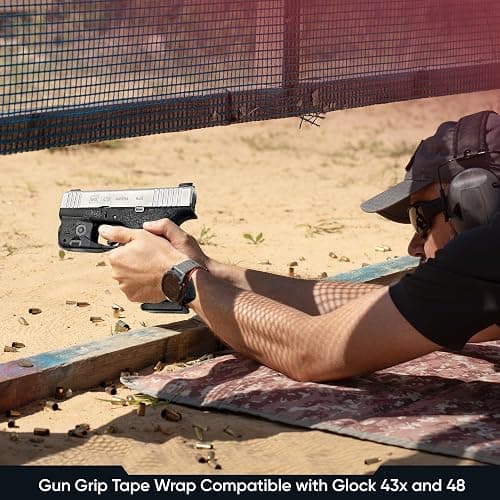 Handleitgrips Handgun Grip Tape Compatible with Glock 43x and Glock 48 - Rubber Pistol Grip Wrap Tape, Easy Install Accessories, Veteran Owned, Made in The USA - Black thumbnail 9