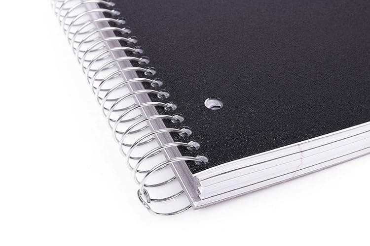 Mintra Office Durable Spiral Notebooks, 5 Subject (Black, College Ruled 1pk) thumbnail 5