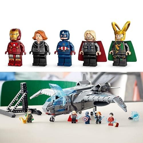 LEGO Marvel The Avengers Quinjet 76248, Spaceship Building Toy Set with Thor, Iron Man, Black Widow, Loki and Captain America Minifigures, Infinity Saga thumbnail 6