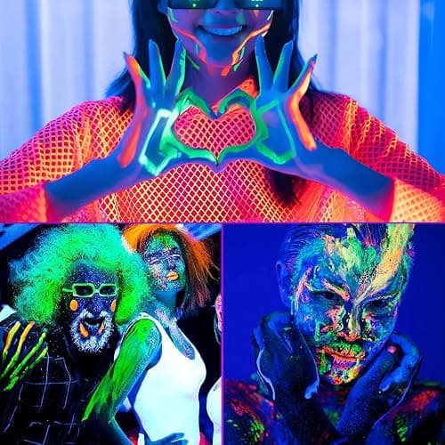 Black Light Bar, 15W 1FT Magnetic LED Black Lights with 5FT Cord, Portable Blacklights for Glow Party, Fluorescent Poster, Body Paint, Halloween Decorations, Room, Stage Lighting, 2 Pack - 2 Pack 15W thumbnail 3