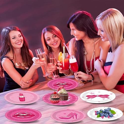 60Pcs 7 Inch Hot Pink Paper Plates Pink Princess Party Supplies Let's Go Party Birthday Decorations Hot Girls Disposable Tableware Dessert Plates for Girls Women Birthday Bachelorette Bridal Shower thumbnail 6