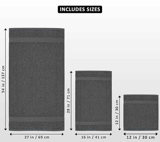Utopia Towels 8 Piece Luxury Towel Set – Majestic Plush, Super Absorbent & Quicker-to-Dry, Thick 100% Ring Spun Cotton Towels for Bathroom, Spa & Hotel – 2 Bath, 2 Hand, 4 Washcloths, Grey thumbnail 3