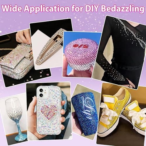 38000Pcs Resin Jelly Rhinestones for Bedazzling Kit, 28 Colors 3mm Flatback Gems for Diamond Art, Bedazzler Kit with 3Pcs 10ml B7000 Jewelry Glue for Crafting Crafts Book Shoes Nail Art thumbnail 7