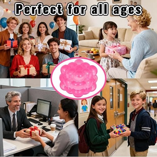 Ice Cube Squishy Fidget Toy, Standard Size 1.96 in Stress Ball for Adults and Kids, Puffwize Soft Textured Sensory Toy with Irregular Shape for Anxiety Relief and Improving Focus(Pink) thumbnail 7