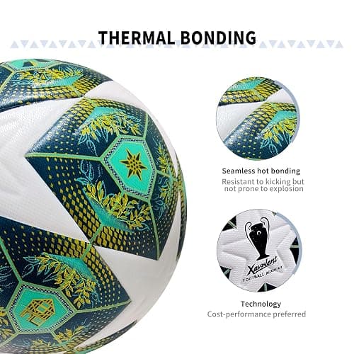 XAVOLENT Professional Soccer Ball Size 5,4 | Thermal Bonded Waterproof PU Match-Quality Training Ball with Pump thumbnail 3