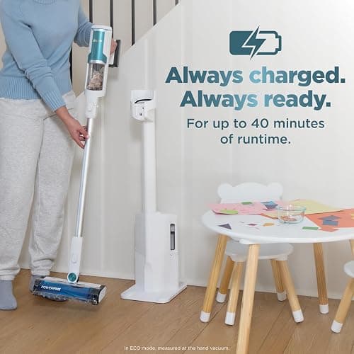 Shark Clean & Empty Cordless Stick Vacuum – Lightweight Cordless Vacuum with HEPA Filter, Portable, Rechargeable, Auto-Empty System, Stick Vacuum for Pet Hair, Carpets & Hardfloor, White, BU3521 - Crevice Tool + Pet Multi-Tool thumbnail 9