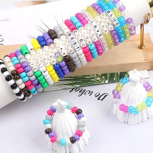 Auvoau 1000Pcs Pony Beads Bracelet 9mm Purple Plastic Barrel Pony Beads for Necklace,Hair Beads for Braids,Key Chain,Jewelry Making (Purple) thumbnail 5
