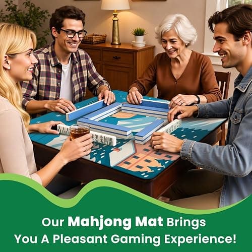 Mahjong Mat for Table Ski Resort red Gondola Lift Chalet Mountain Landscape 31.5"x31.5" Non-Slip Noise Reduction American Mahjong Table Cloth for Poker Card Dominoes Tile Games Gifts thumbnail 7