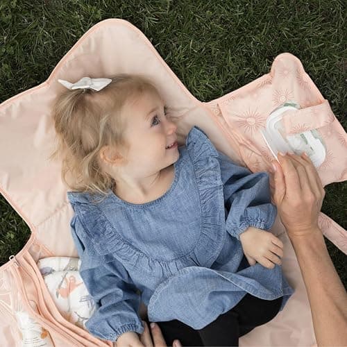 Tiny Twinkle Portable Diaper Changing Pad | Waterproof, Wipeable & Compact Baby Changing Pad for Travel | Smart Wipes Pocket & Organized Storage| Newborn Shower Gift (Shine) thumbnail 4