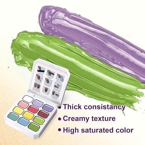 U-Shinein Gradient Painting Gel, 12 Bright Colors Ombre Gel Nail Polish with 100Pcs Nail Sponges &Tweezer for Pigment Pat Nails Aura Nails French Manicure Soak Off UV Set Solar Flare Palette​ thumbnail 7