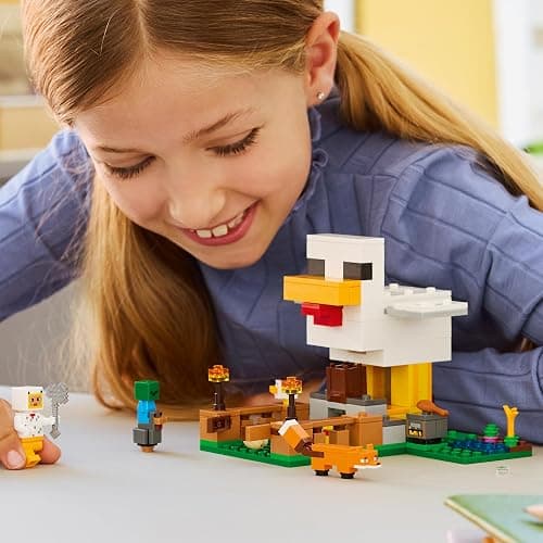 LEGO Minecraft Hühnerfarm - Spielzeug zum Bauen mit Hühner Fan Minifigur, Baby Zombie und Fuchs Figuren - Set mit Minecraft Figur - Ostergeschenke für Jungen und Mädchen ab 7 Jahren - 21585 thumbnail 2