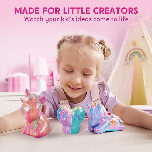 Klever Kits Glow in The Dark Unicorn Paint Pouring Kit, DIY Unicorn Art and Crafts for Kids 6-12, Craft Gifts for Girls Princess Art Supply, Painting Sensory Toy for Birthday Xchris Ideas by JOVA thumbnail 4