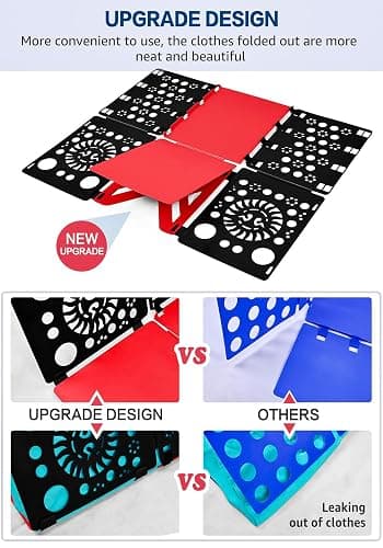 BoxLegend Version 3 Shirt Folding Board t Shirts Clothes Folder Durable Plastic Folding Helper Easy and Fast Folding Boards for Adults and Children, Black and Red thumbnail 6