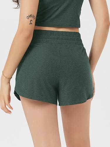 ODODOS Women's Performance Shorts Ultra Soft odSTRATUM Tech Mid Rise Relaxed Shorts with Pocket 3" Inseam Moisture Wicking thumbnail 3