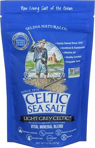 Celtic Sea Salt Light Grey Coarse – Unrefined Mineral Salt, 70+ Trace Minerals, Sustainably Harvested, GMP Certified – Cooking, Finishing, Hydration, Grinder Use – ½ Pound Resealable Bag thumbnail 5