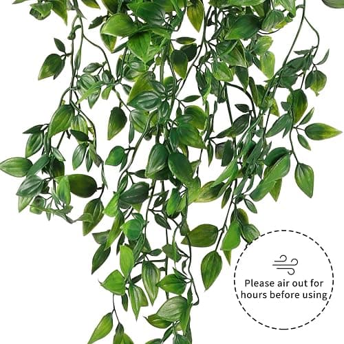 Whonline 2pcs Fake Hanging Plants, Artificial Potted Plants for Indoor Outdoor Aesthetic Office Living Room Shelf Decor thumbnail 4