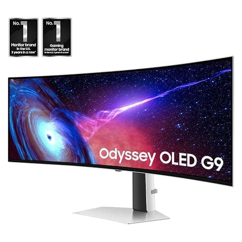 Samsung 49" Odyssey (G93SC) Series QD-OLED Curved Gaming Monitor | 240Hz, 0.03ms, DQHD, G-Sync Compatible, FreeSync Premium Pro, Adjustable Stand (LS49CG932SNXZA) thumbnail 2
