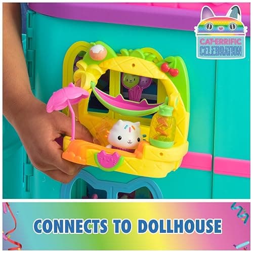 DreamWorks GABBY'S Dollhouse, Cakey’s Fruit Smoothie Balcony Playset, 8-Pcs with Toy Figures, Dollhouse Accessories & Sensory Play, Kids Toys for Girls & Boys 3+ thumbnail 2