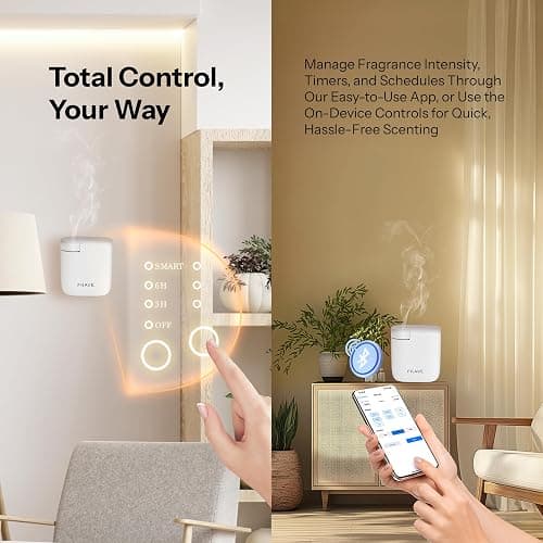 Frave Air Lux Diffuser, Plug-in Waterless Diffuser for Essential Oil, Smart Bluetooth App Control, Covers Up to 500 sqft 60ml Capacity, Home Office Hotel Scent Diffuser, Cold Air Technology, White thumbnail 5