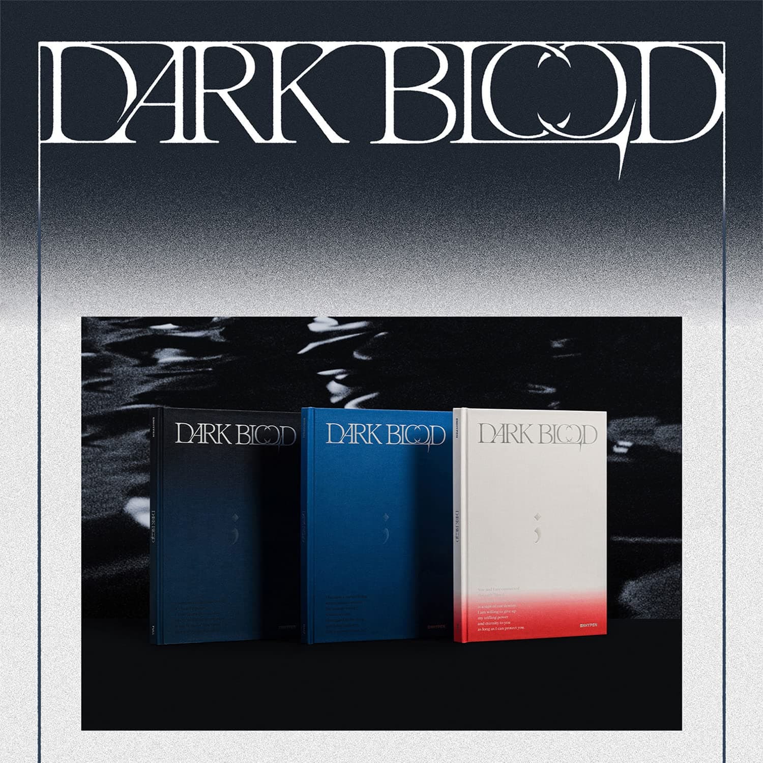 ENHYPEN - [DARK BLOOD] (HALF Ver.) Book + CD-R + Photocard + Message Card + Sticker + Postcard + Bookmark + Poster with Lyrics + 2 Pin Buttons + 4 Extra Photocards thumbnail 2
