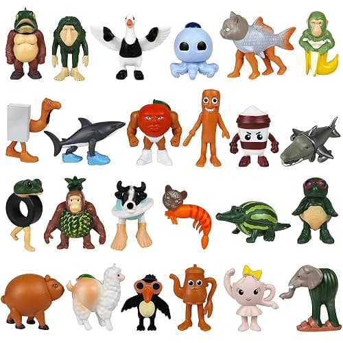 Mushplushies 24PCS Italian Brainrot Steal a Brainrot Toys, Brain Rot Action Figure, 1.8" Tralalero Tralala Tung Tung Tung Sahur Doll, Valentines Day Gifts for Kids Birthday Party Favors Decorations - Image 1