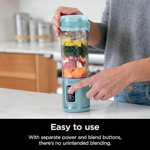 Ninja Blast Portable Blender, Cordless, 18oz. Vessel, Personal Blender For-Shakes and Smoothies, BPA Free, Leakproof-Lid and Sip Spout, USB-C Rechargeable, Dishwasher Safe Parts, Tinted Aqua, BC151AQ thumbnail 6