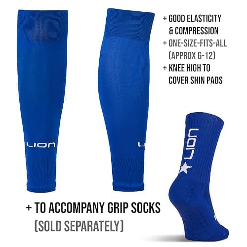 LION SPORTSWEAR Football Sock Sleeves To Accompany Grip Socks - Fits Over Calf/Shin Pads - Variety Of Colors To Match Your Team Kit thumbnail 3