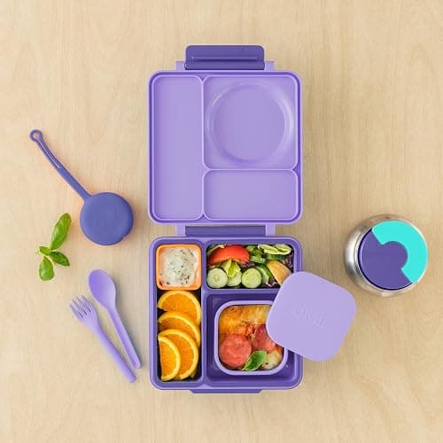 OmieBox Silicone Leakproof Snack Containers To Go, Food Storage Containers with Lid, School Lunch Bento Container - BPA Free, Airtight, Dishwasher and Freezer Safe, Oven Safe - 9.4 ounces (Purple) thumbnail 5