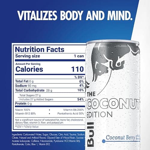 Red Bull Coconut Edition Coconut Berry Energy Drink, 8.4 Fl Oz, 24 Cans thumbnail 2