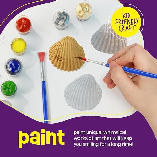 Dan&Darci Kids Sea Shell Painting Kit - Arts & Crafts Easter Gifts for Boys and Girls - Craft Activities Kits - Creative Art Activity Gift Toys for Age 6, 7, 8, 9, 10, 11 & 12 Year Old 8-12 thumbnail 5