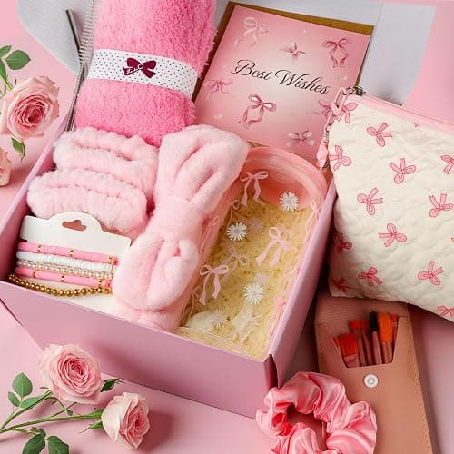 TUZELIYA Exquisite Birthday Gifts for Girls Teens - Best Birthday Presents for Her - Pink Unique Gift Baskets for Women - Back to School Gifts for Best Friends Girlfriend Daughter Mom Sister Coworker thumbnail 7