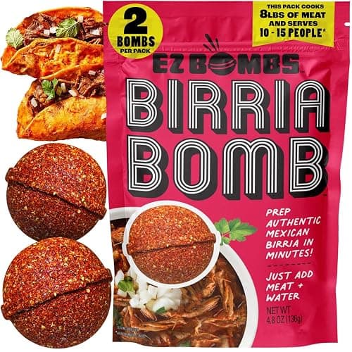 EZ Bombs Birria Bomb Seasoning, Pack of 2 – Authentic Mexican Spice Mix for Tacos, Burritos, Nachos, and Quesadillas – Made with Real Chiles, Herbs, and Spices for Quick and Flavorful Meals - Image 1
