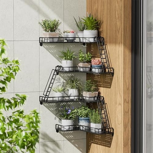 Big Lighting Deals Fire Escape Wall Shelf, Metal Figure Display Shelf, 4 Tier Unique Floating Shelves for Wall Corner, New York Decorative Shelves for Bathroom & Living Room & Home Décor (Black) thumbnail 2