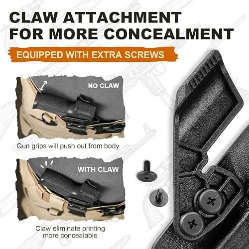 WARRIORLAND IWB Kydex Holster w/Optics Cut, Compatible with Walther PPS M2 9mm/.40 Pistol, Inside Waistband Appendix Carry, Adj. Retention & Cant, with Claw/Right- / Left-Hand Optional thumbnail 4