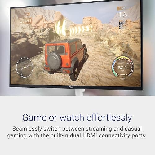 Dell S2425H 24 Inch Full HD (1920x1080) Monitor, 100Hz, IPS, 4ms, 99% sRGB, Built-in Speakers, Ultrathin Bezel, 2x HDMI, 3 Year Warranty, White - S2425H thumbnail 8