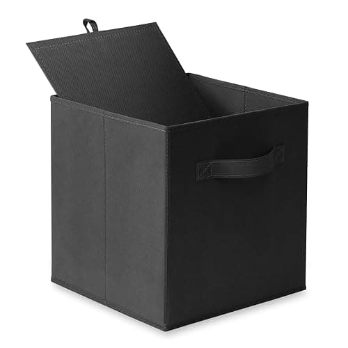Casafield Set of 6 Collapsible Fabric Cube Storage Bins, Black - 11" Foldable Cloth Baskets for Shelves, Cubby Organizers & More thumbnail 8