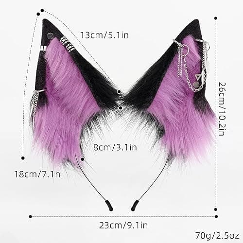 WanwanHut Faux Fur Cat Ears Hairband Soft Plush Animal Ear Headband for Cosplay, Halloween, Party & Daily Wear thumbnail 6