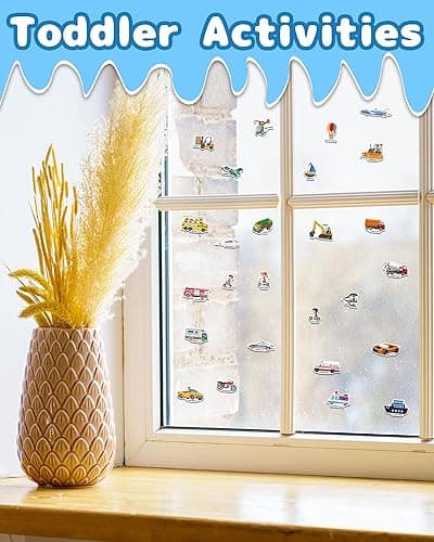 Benresive Reusable Sticker Book for Toddlers 2-4 Years, Fun Travel Stickers for Kids, Waterproof Sticker Books for Toddlers 1-3, Crafts Activities for Todddlers 1-3 2-4 3-5 - Vehicle thumbnail 5