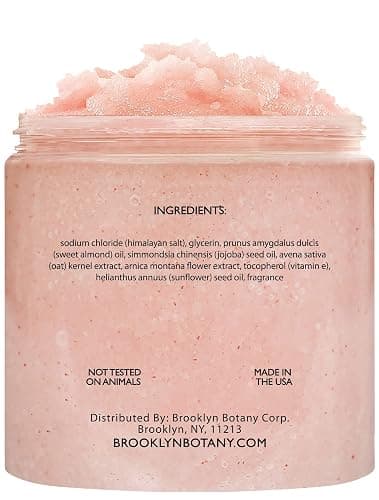 Brooklyn Botany Himalayan Salt Body Scrub - Moisturizing and Exfoliating Body, Face, Hand, Foot Scrub - Fights Stretch Marks, Fine Lines, Wrinkles - Great Gifts for Women & Men - 10 oz thumbnail 3