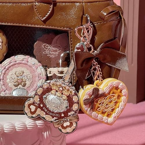 Flower Knows The Sweetie Bear Collection Setting Powder,Cute Bag Charms Purse Keychain,Makeup & Setting Compact and Puff Pressed Powder,Pore Blurring Backed,Gift for Women,0.09 Oz(02 Cookie) thumbnail 4