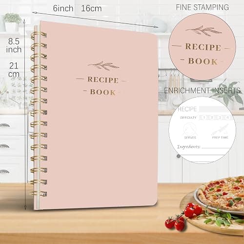 Perfect Blank Recipe Book-Recipe Book to Write in Your Own Recipes,Hardcover Personal Blank Recipe Book, Recipe Notebook Hold 144 Exclusive Formula Recipes (Pink) thumbnail 4