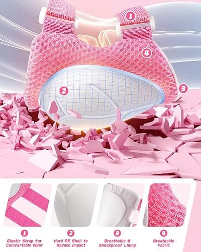 Kids Bike Helmet Set, Adjustable Helmet for Ages 2-3-5-8-14 Year Boys Girls, Toddler Pad Set with Knee and Elbow Pads for Bike, Roller, Skating, Scooter, Longboard and More Sports, 6 Color thumbnail 6