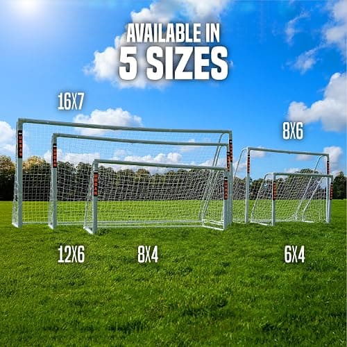 FLICK Match Grade Soccer Goal | All Weather, Ultra Thick Goal Post | 6 x 4ft or 12 x 6ft | Easy Assembly | Backyards or Clubs thumbnail 9