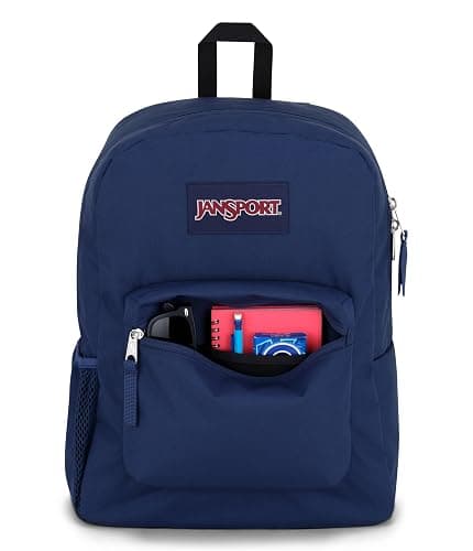 JanSport Cross Town Backpack 17" x 12.5" x 6" - Simple Bag for Everyone with 1 Main Compartment, Front Utility Pocket - Premium Class Accessories - Navy thumbnail 5